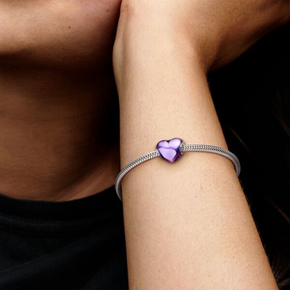 Metallic Purple Heart Charm Pandora CA