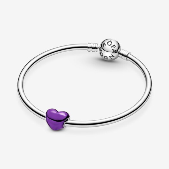 Metallic Purple Heart Charm Pandora CA