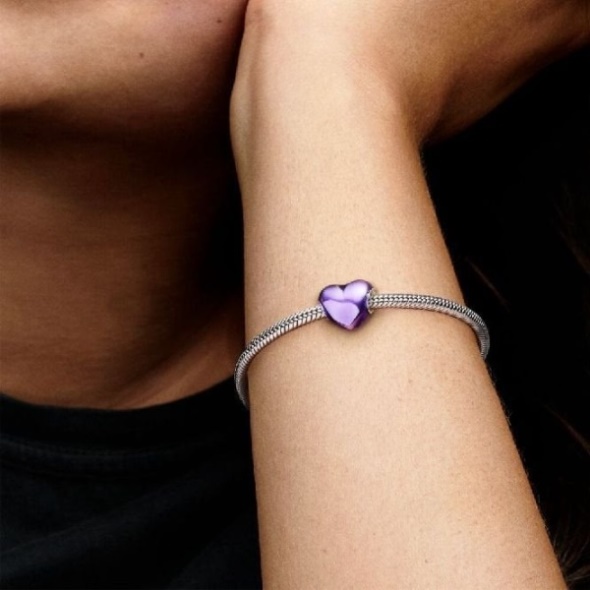 Metallic Purple Heart Charm Pandora CA