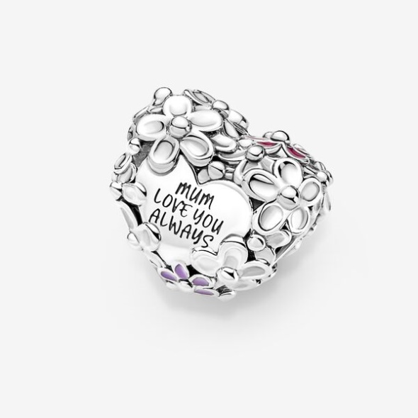 Mom Daisy Heart Charm Pandora CA
