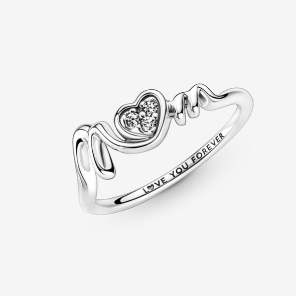 Mom Pave Heart Ring Pandora CA