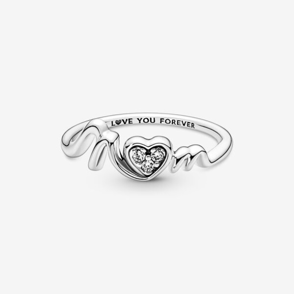 Mom Pave Heart Ring Pandora CA
