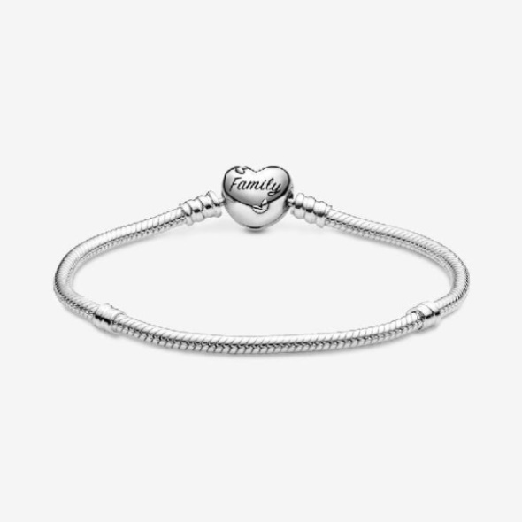 Moments Brand Family Pandora CA Tree Heart Clasp Snake Chain Bracelet