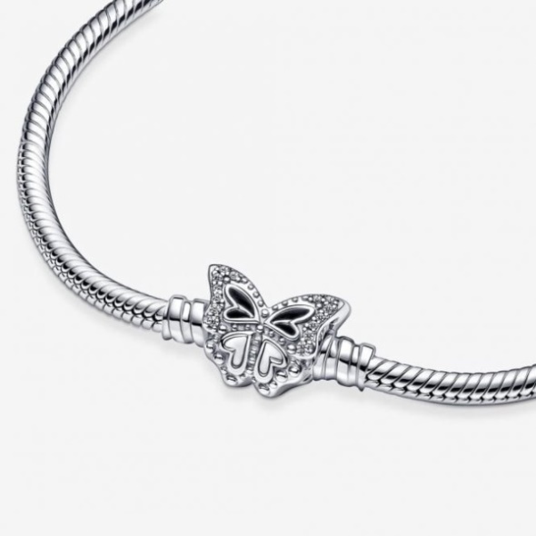 Moments Butterfly Clasp Snake Pandora CA Chain Bracelet