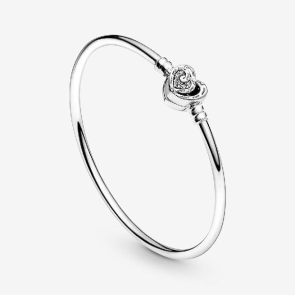 Moments Entwined Infinite Hearts Clasp Bangle Pandora CA