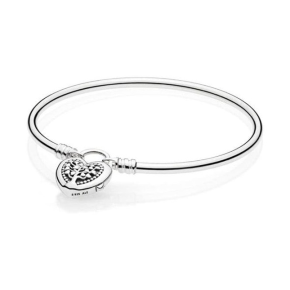 Moments Flourishing Heart Silver Bangle Pandora CA