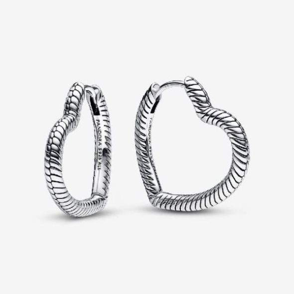 Moments Heart Charm Hoop Earrings Pandora CA