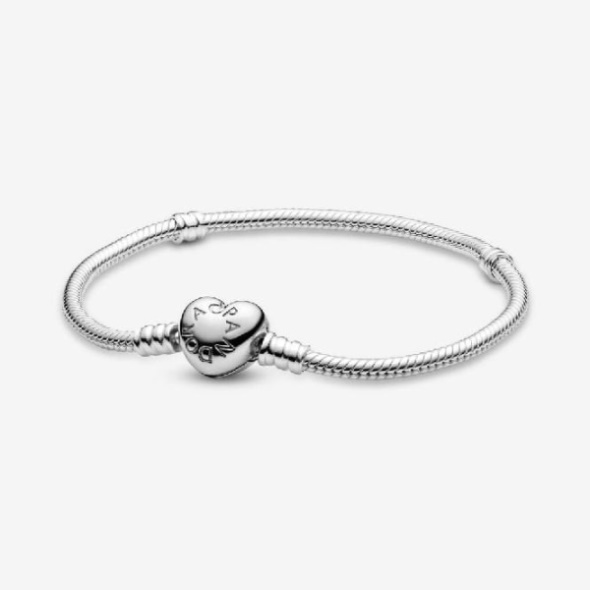 Moments Heart Clasp Snake Chain Bracelet Pandora CA Brand