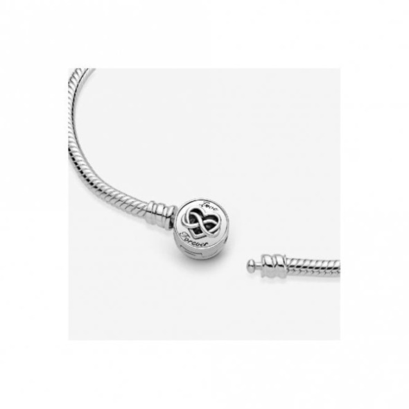 Moments Heart Infinity Clasp Snake Chain Bracelet Pandora CA