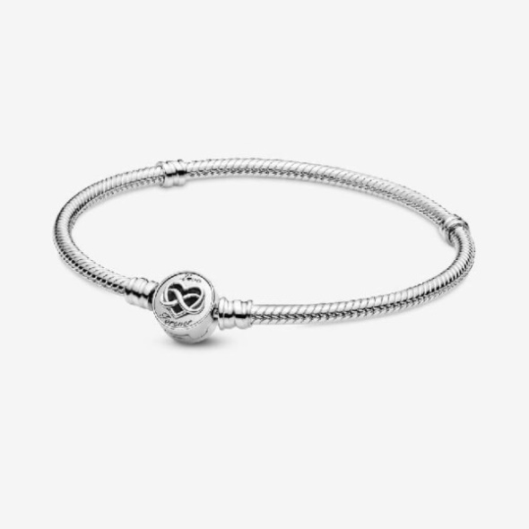Moments Heart Pandora CA Infinity Clasp Snake Chain Bracelet