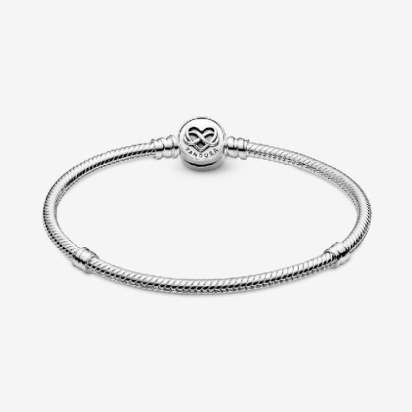 Moments Heart Pandora CA Infinity Clasp Snake Chain Bracelet