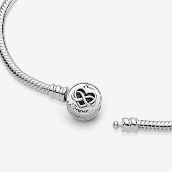 Moments Heart Pandora CA Infinity Clasp Snake Chain Bracelet