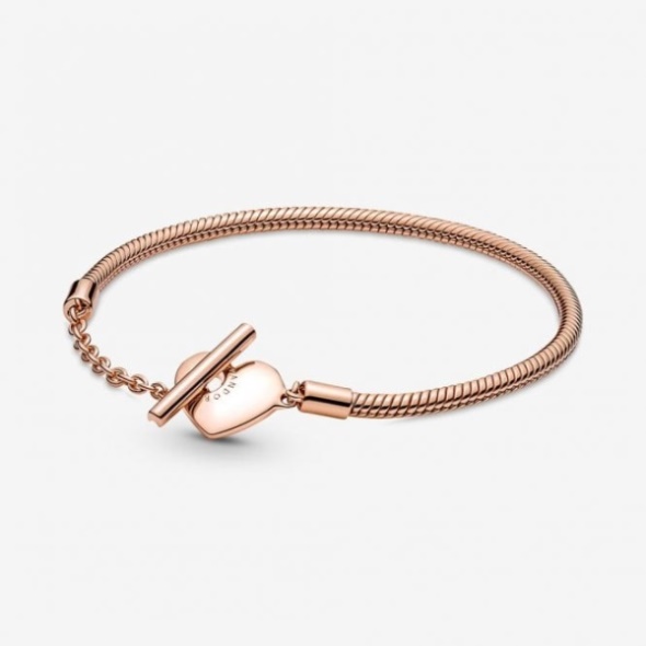 Moments Heart T-Bar Pandora CA Snake Chain Bracelet