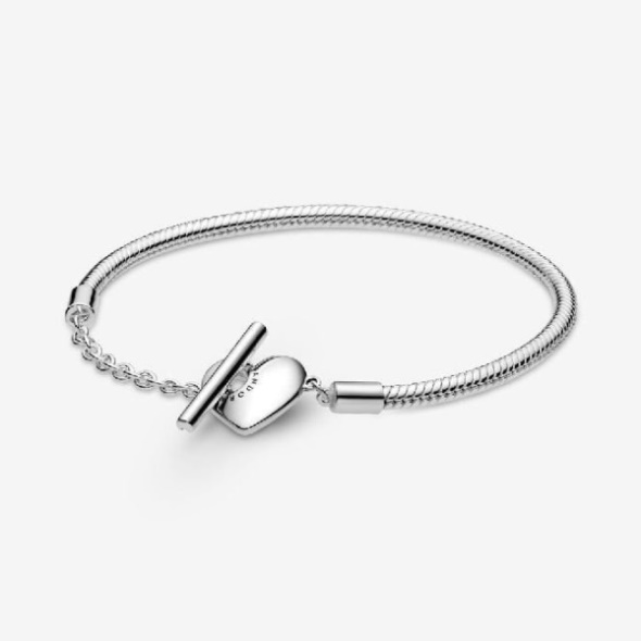 Moments Heart T-Bar Snake Fashion Pandora CA Chain Bracelet