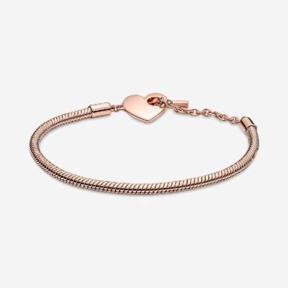 Moments Heart T-Bar Snake Pandora CA Chain Bracelet