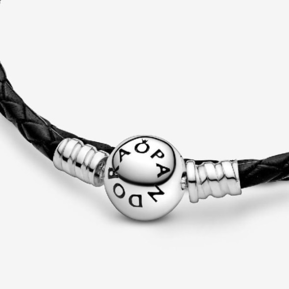Moments Pandora CA Double Black Leather Bracelet