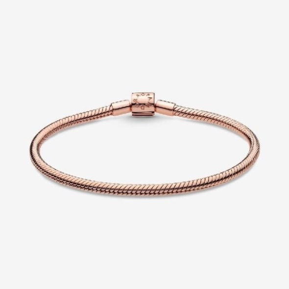 Moments Pandora CA Rose Barrel Clasp Snake Chain Bracelet