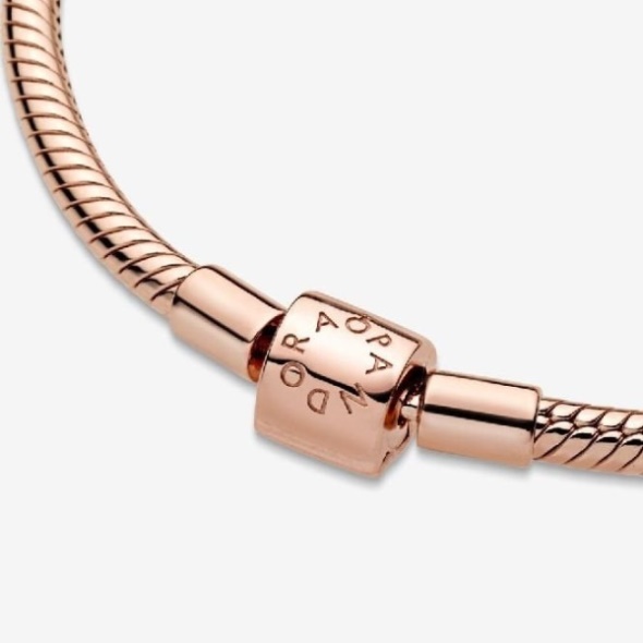 Moments Rose Barrel Clasp Snake Chain Bracelet Pandora CA