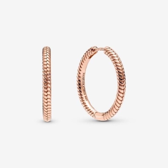 Moments Rose Charm Hoop Earrings Pandora CA