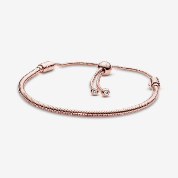 Moments Rose Snake Chain Slider Bracelet Pandora CA