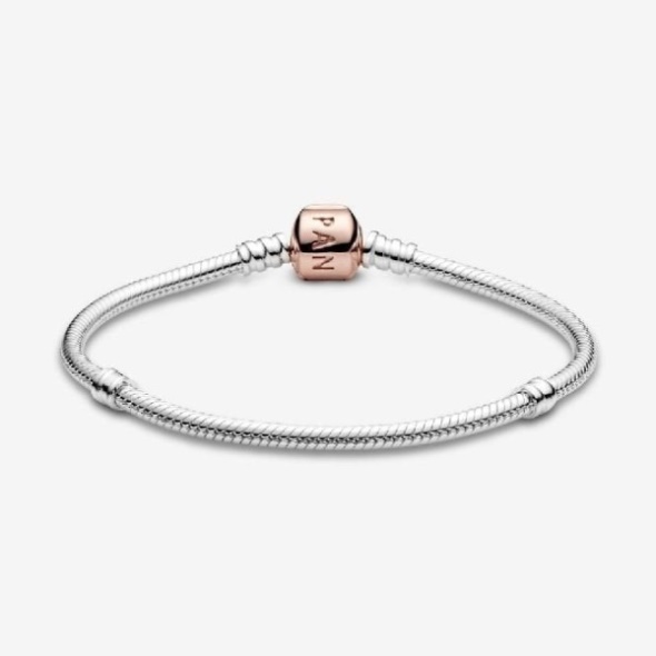 Moments Snake Chain Pandora CA Bracelet with Rose Clasp