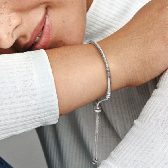 Moments Snake Chain Slider Bracelet Pandora CA