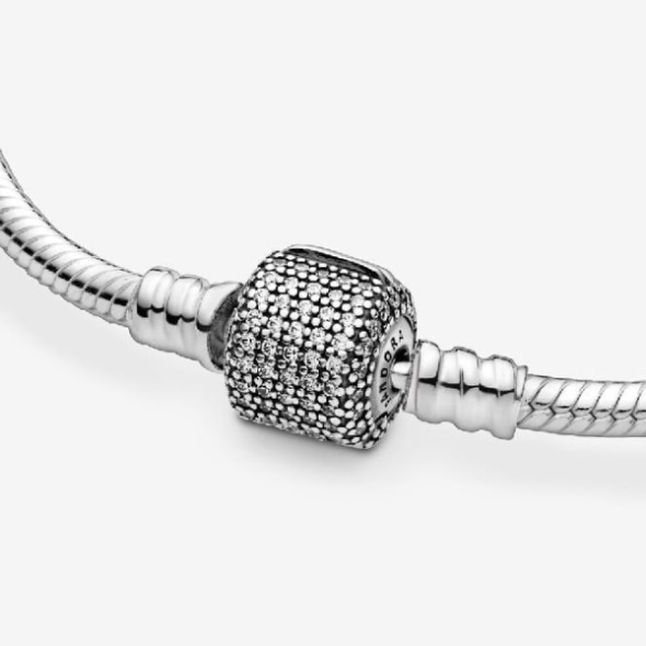 Moments Sparkling Pave Clasp Snake Pandora CA Brand Chain Bracelet