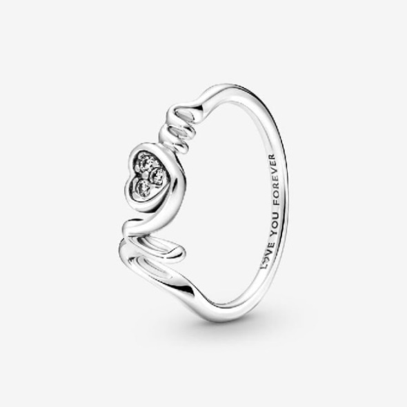 Mum Pave Heart Ring Pandora CA