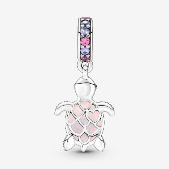 Murano Glass Pink Sea Turtle Dangle Charms Pandora CA
