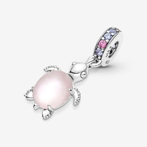 Murano Glass Pink Sea Turtle Dangle Charms Pandora CA