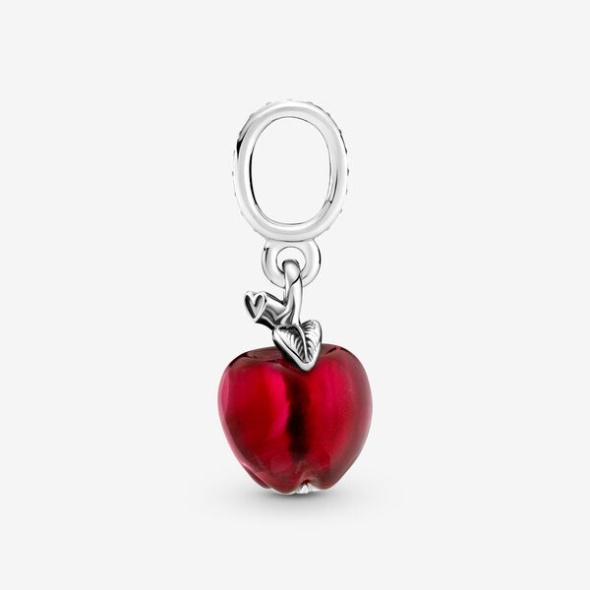 Murano Glass Red Apple Dangle Charm Pandora CA