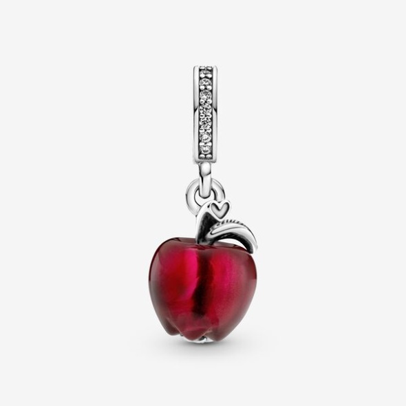 Murano Glass Red Apple Dangle Charm Pandora CA