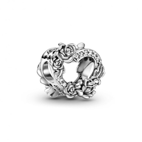 Open Heart  Rose Flowers Charms Pandora CA