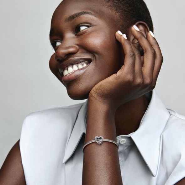 Open Heart Rose Flowers Charm Pandora CA