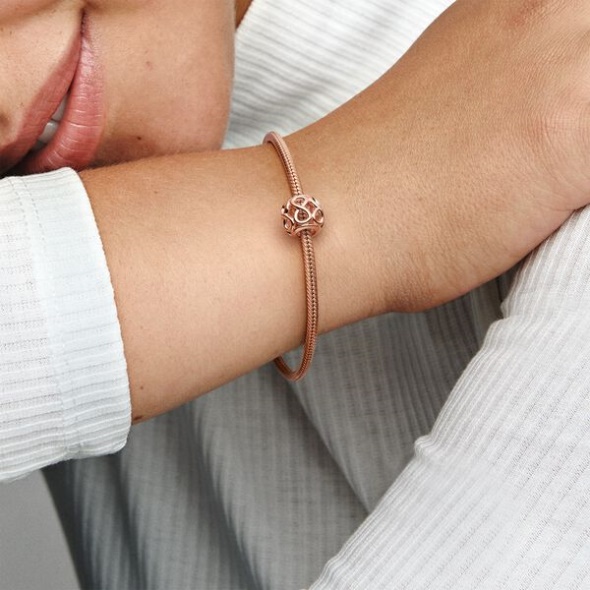 Openwork Infinity Charm Pandora CA Rose Gold Plated