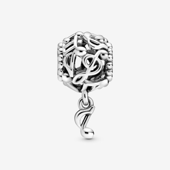 Openwork Music Notes Charm Pandora CA