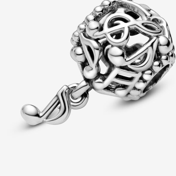 Openwork Music Notes Charm Pandora CA