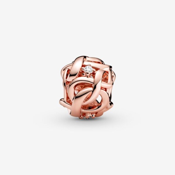 Openwork Woven Infinity Charm Pandora CA Rose Gold Plated