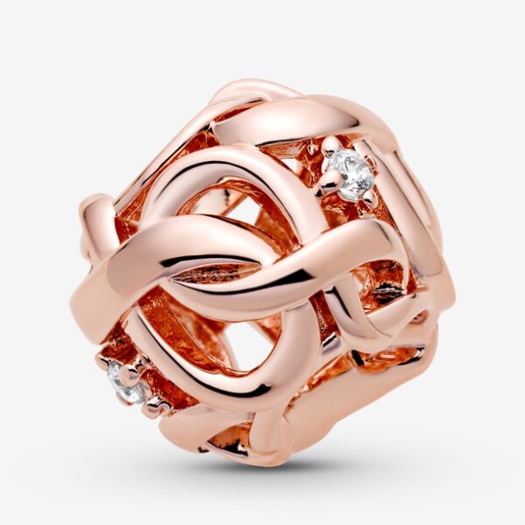 Openwork Woven Infinity Charm Pandora CA Rose Gold Plated