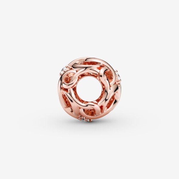 Openwork Woven Infinity Charm Pandora CA Rose Gold Plated