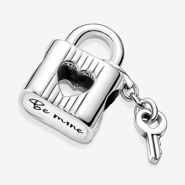Padlock Heart Key Charm Pandora CA
