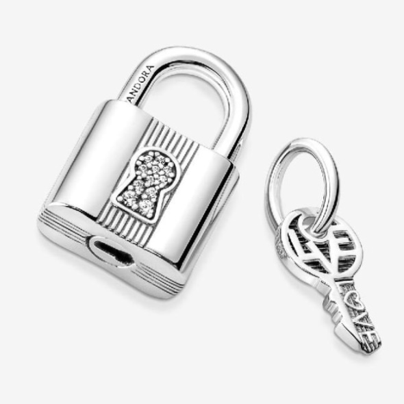 Padlock and Key Dangle Charms Pandora CA