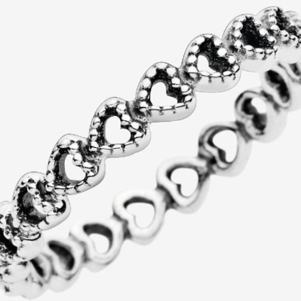 Pandora CA Brand Band of Hearts Ring