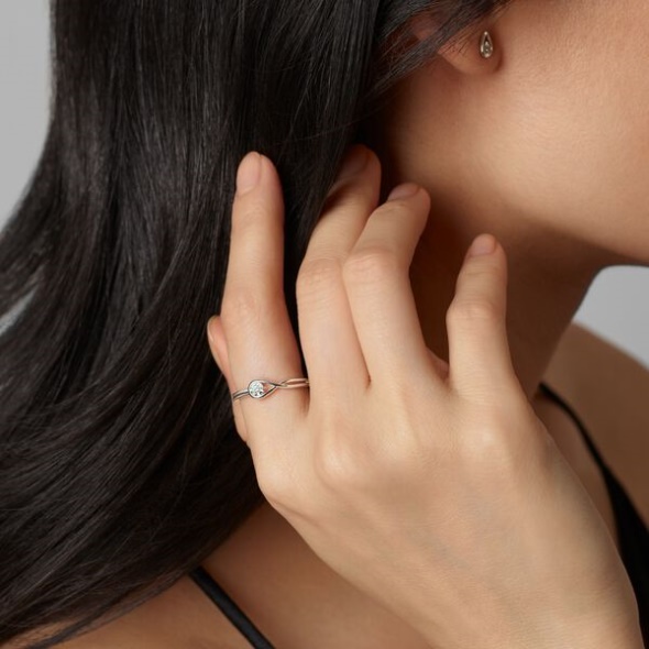 Pandora CA Brilliance Lab-Created 015 Ct Tw Diamond Ring