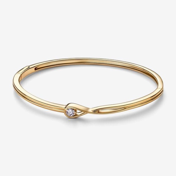 Pandora CA Brilliance Lab-Created 025 Ct Tw Diamond Bangle Gold