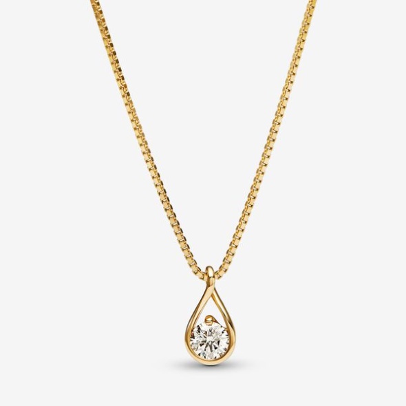 Pandora CA Brilliance Lab-Created 050 Ct Tw Diamond Pendant Necklace Gold