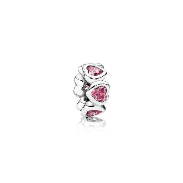 Pandora CA Fancy Sparkling Space in My Heart Pink Cubic Zirconia Charm
