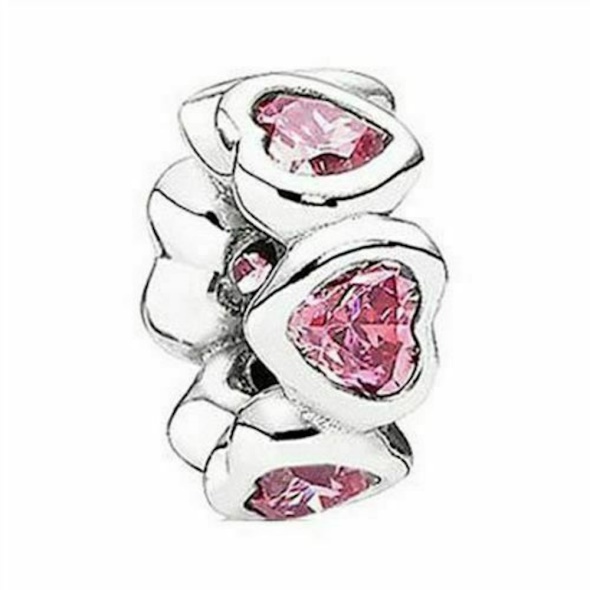 Pandora CA Fancy Sparkling Space in My Heart Pink Cubic Zirconia Charm