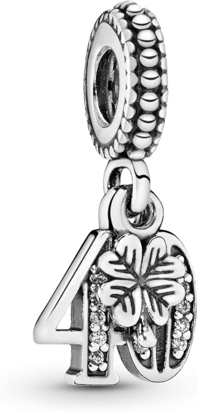 Pandora CA Jewelry 40 Years of Love Cubic Zirconia Charm in Sterling Silver