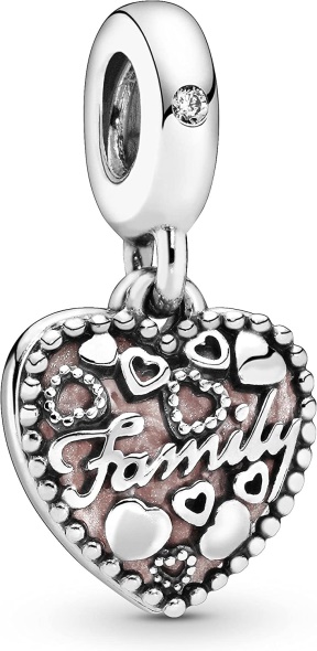 Pandora CA Jewelry Love Makes A Family Dangle Cubic Zirconia Charm in Sterling Silver